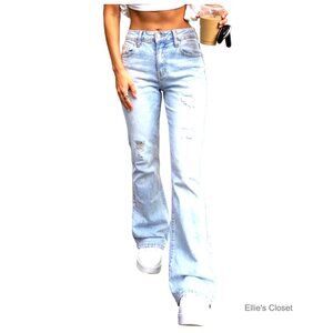 Stretchy High Waisted Flare Wide Leg Jeans Bootcut Denim Pants